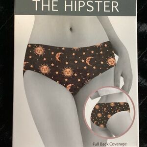 Sun and Moon Print Panties - Black and Orange M & L (Any 2 Hipsters $14)